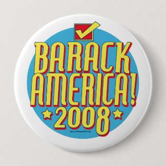 Chapa Redonda De 10 Cm Texto de Barack América