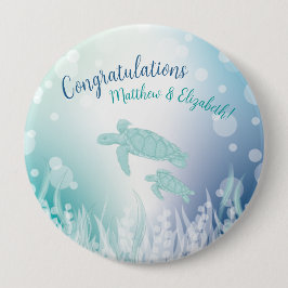 Chapa Redonda De 10 Cm Tortugas marinas Baby Shower bajo el mar