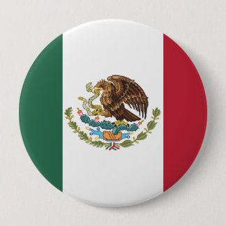 Chapa Redonda De 10 Cm Tricolor Verde Blanco Rojo, Águila Bandera de Méxi