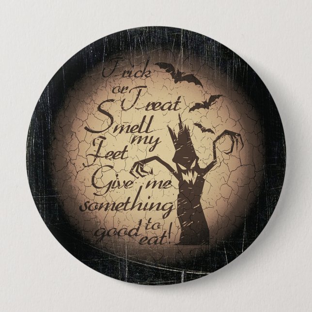 Chapa Redonda De 10 Cm Truco o trato (Anverso)