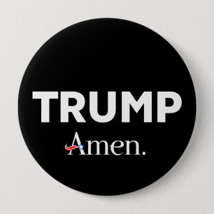 Chapa Redonda De 10 Cm Trump Amen