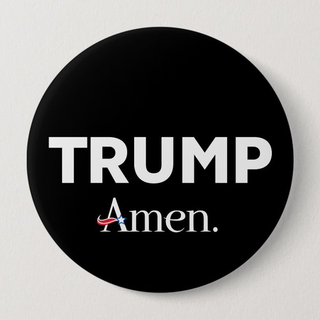 Chapa Redonda De 10 Cm Trump Amen (Anverso)