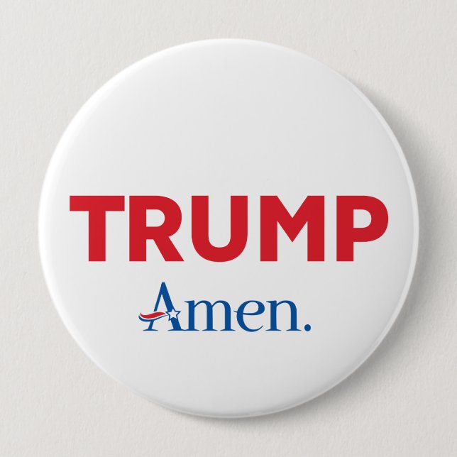 Chapa Redonda De 10 Cm Trump Amen (Anverso)