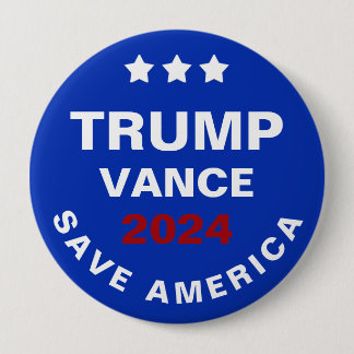 Chapa Redonda De 10 Cm Trump Vance 2024 Save America