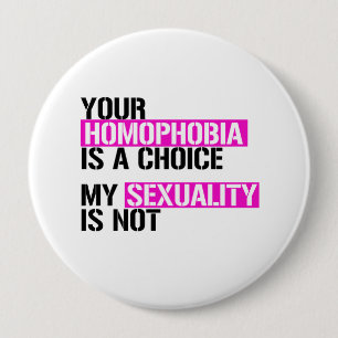 Chapa Redonda De 10 Cm Tu homofobia es una opción - Derechos LGBTQ - .pn