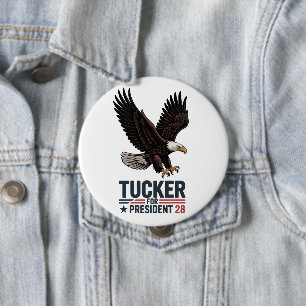 Chapa Redonda De 10 Cm Tucker Presidente 2028 América Primero Soberanía