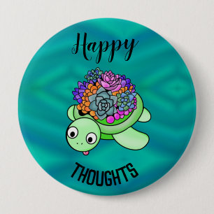 Chapa Redonda De 10 Cm Turtle Lucky Three Ocean Beach tranquiliza Happy B