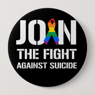 Chapa Redonda De 10 Cm Únase a la lucha contra suicidio de LGBT