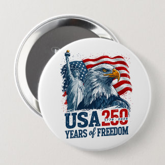 Chapa Redonda De 10 Cm USA 250 America's Semiquincentenl Liberty & Eagle