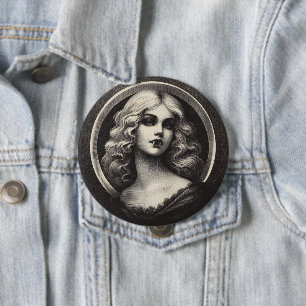 Chapa Redonda De 10 Cm Vampiro vintage horror gótico espantado