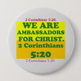 Chapa Redonda De 10 Cm Verso de la Biblia de 2 Corintios 5:20.
