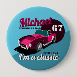 Chapa Redonda De 10 Cm Vintage clásico antiguo coche legendario nombre de