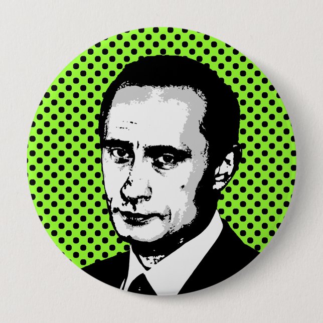 Chapa Redonda De 10 Cm Vladimir Putin (Anverso)