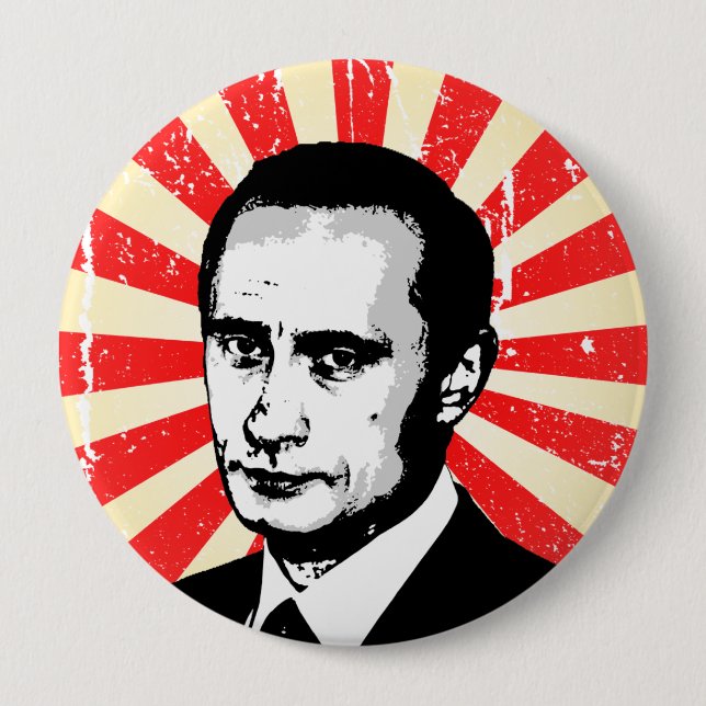 Chapa Redonda De 10 Cm Vladimir Putin (Anverso)