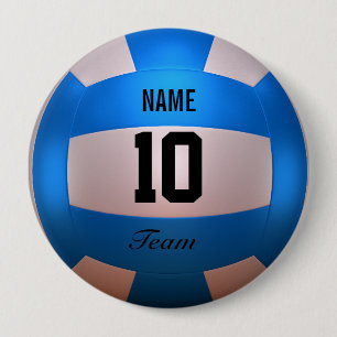 Chapa Redonda De 10 Cm Voleibol azul