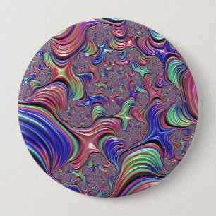 Chapa Redonda De 10 Cm Vórtice Colorido Resumen Espiral Trippy Fractal