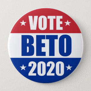 Chapa Redonda De 10 Cm Voto Beto O'rourke para la elección 2020 del