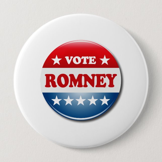 CHAPA REDONDA DE 10 CM VOTO ROMNEY (Anverso)