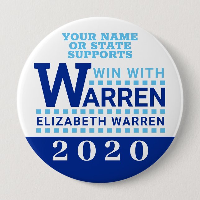 Chapa Redonda De 10 Cm Warren 2020 resiste persiste triunfo con Warren (Anverso)