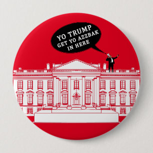 CHAPA REDONDA DE 10 CM YO TRUMP - BLANCO