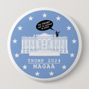 CHAPA REDONDA DE 10 CM  YO TRUMP - WHITEHOUSE BUTTON