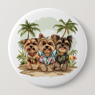 Chapa Redonda De 10 Cm Yorkshire Terrier Perro a Camisetas hawaianos