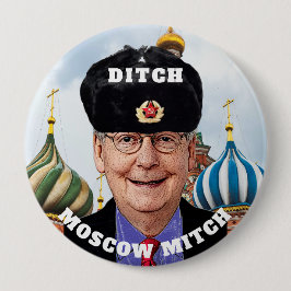 Chapa Redonda De 10 Cm "Zanja divertida Moscú Mitch" McConnell