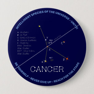Chapa Redonda De 10 Cm Zodiac Constellation Cancer