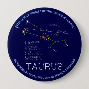 Chapa Redonda De 10 Cm Zodiac Constellation Taurus