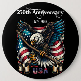 Chapa Redonda De 15 Cm 1776 2026 Happy Anniversary America