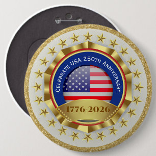 Chapa Redonda De 15 Cm 250º Aniversario EE. UU. Patriótico 1776–2026
