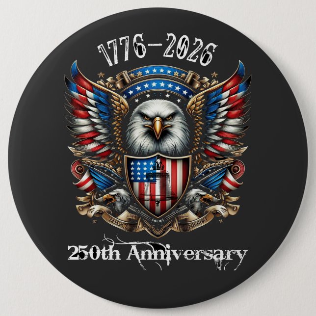 Chapa Redonda De 15 Cm 250th  USA Anniversary 1776 2026 (Anverso)