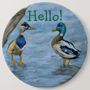 Chapa Redonda De 15 Cm 2 patos en una conversación