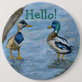 Chapa Redonda De 15 Cm 2 patos en una conversación