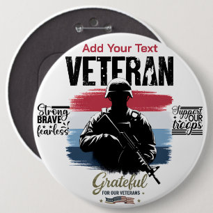 Chapa Redonda De 15 Cm #4 Agradecidos con nuestros Veteranos