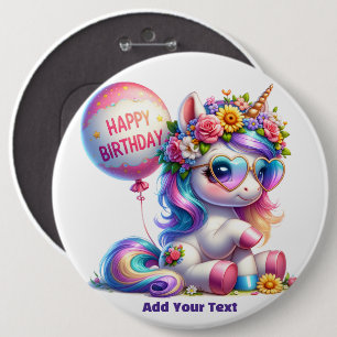 Chapa Redonda De 15 Cm #4 Agrega tu texto /Feliz Cumpleaños