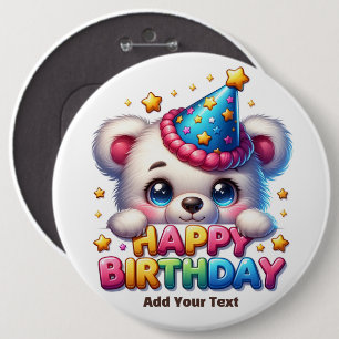 Chapa Redonda De 15 Cm #4  Agrega tu texto /Feliz Cumpleaños 