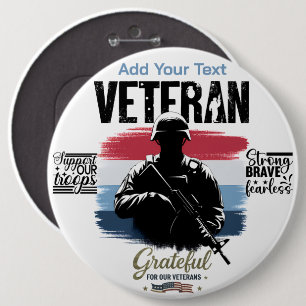 Chapa Redonda De 15 Cm #5 Agradecidos con nuestros Veteranos 