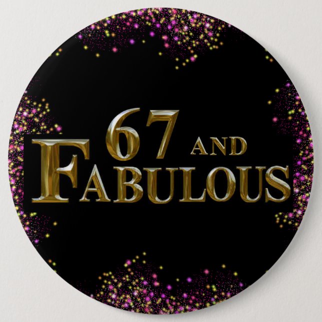Chapa Redonda De 15 Cm 67 cumpleaños (Anverso)