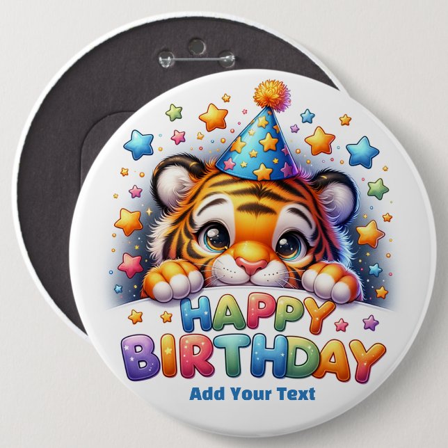 Chapa Redonda De 15 Cm #7  Agrega tu texto /Feliz Cumpleaños  (Anverso y reverso)