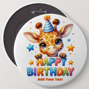 Chapa Redonda De 15 Cm #8 Agrega tu texto /Feliz Cumpleaños