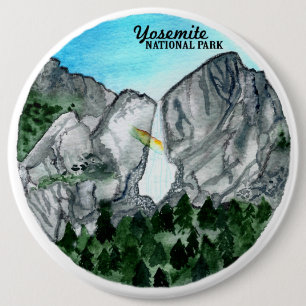 Chapa Redonda De 15 Cm Acuarela del Parque Nacional Yosemite