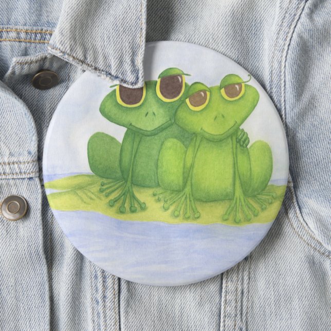Chapa Redonda De 15 Cm Adorable Frog Lovers (In situ)