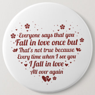 Chapa Redonda De 15 Cm adorable recuerdo romántico de poema de amor