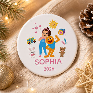 Chapa Redonda De 15 Cm Adorno personalizado para niños pequeños, Sra. Rac