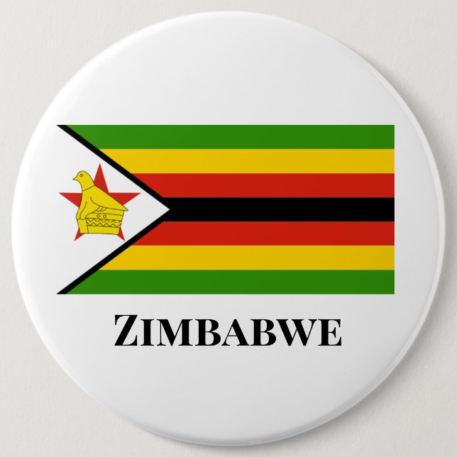 CHAPA REDONDA DE 15 CM ÁFRICA: BANDERA DE ZIMBABWE (Anverso)