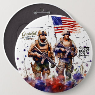 Chapa Redonda De 15 Cm Agradecidos con nuestros Veteranos 