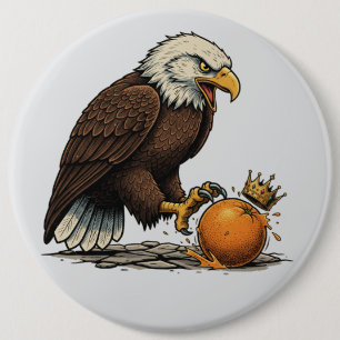 Chapa Redonda De 15 Cm Águila calva y naranja 