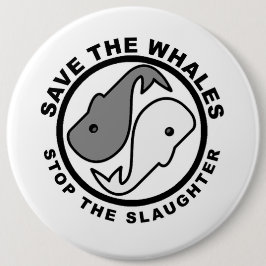 Chapa Redonda De 15 Cm Ahorre las ballenas - los derechos de los animales