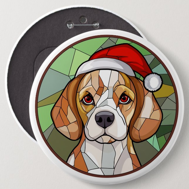 Chapa Redonda De 15 Cm Alegre canino encantador: Navidades con temática b (Anverso y reverso)